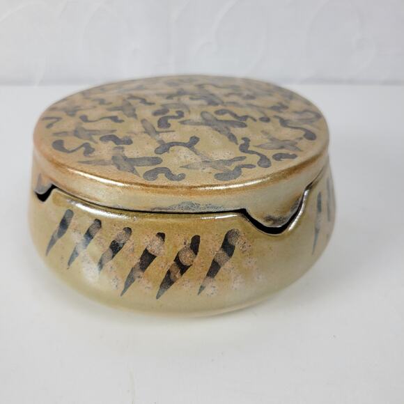 Vintage Boris Vitlin Studio Trinket Box Lid Round Ceramic Handpainted Signed - Picture 11 of 14